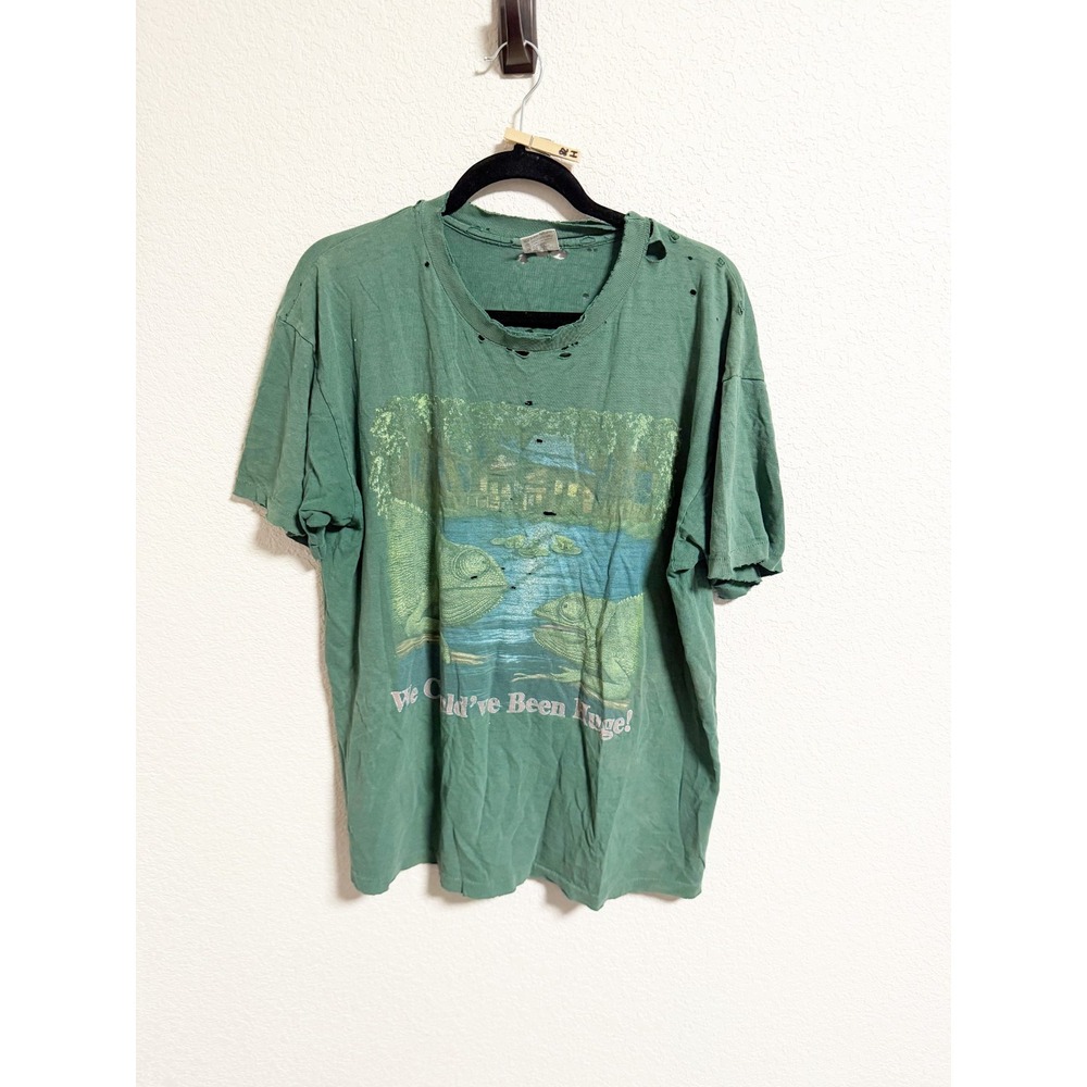 Anvil Vintage USA Budweiser Lizards T Shirt Single Stitch Thrashed Distressed XL